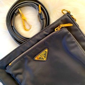 Prada Nylon Cross-body Bag with leather straps